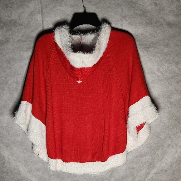 Mrs. Claus Festive Hooded Christmas Poncho - Picture 10 of 12